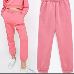 Zara pink plush jogger sweat pants size small
